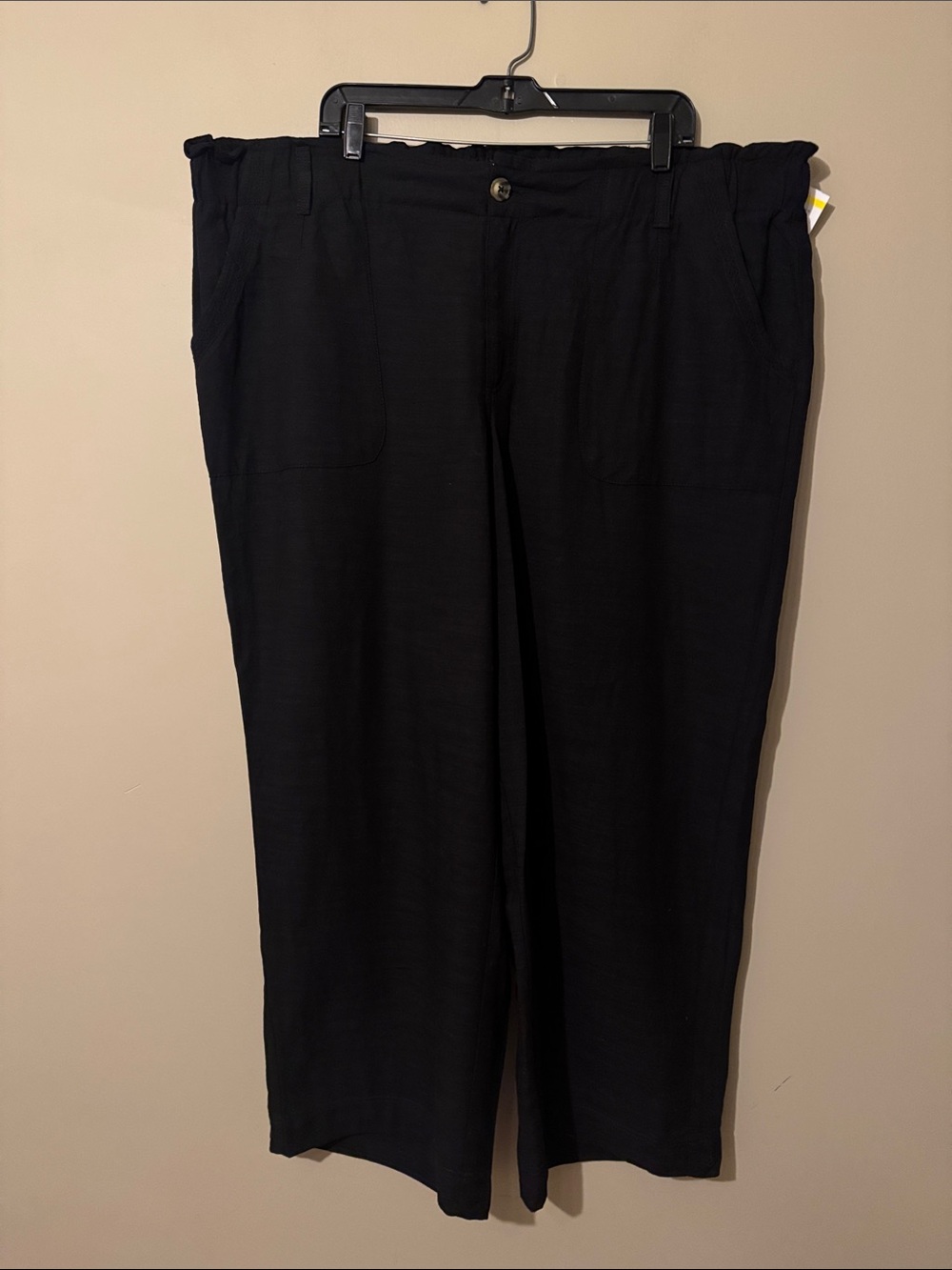 NWOT- Wit & Wisdom Wide Leg Cotton blend Pants, Black, Size 22W